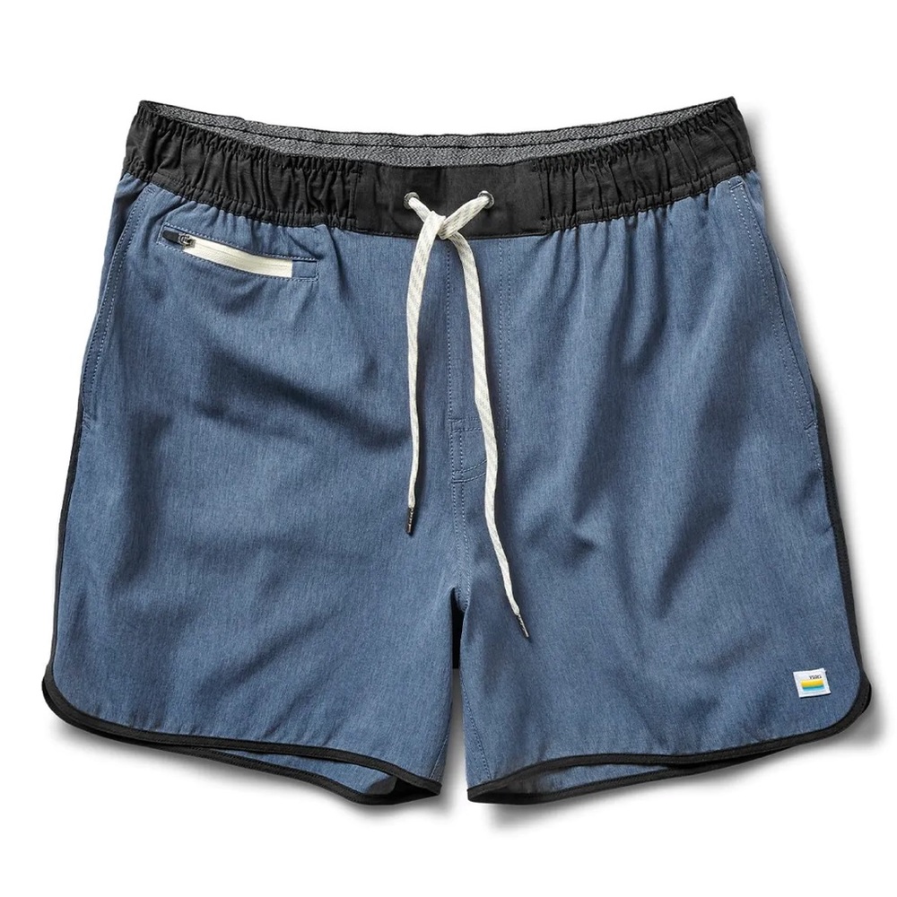 VUORI Banks 5” Shorts Azure Linen Texture